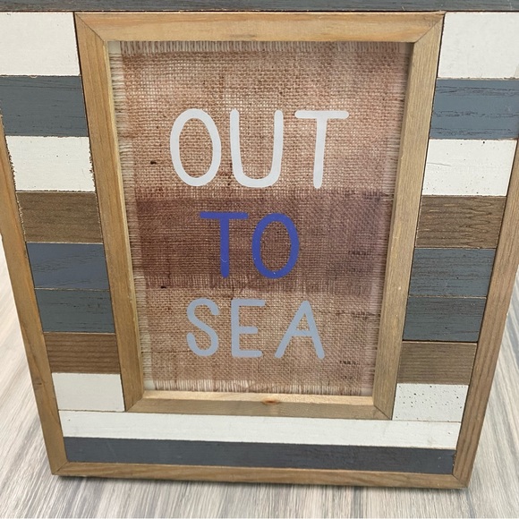 New Nautical Rustic “Out To Sea” Wood Photo Frame with stand holds 5x7 photo - Picture 5 of 7